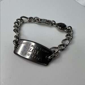 Diesel Engraved Silver Bracelet